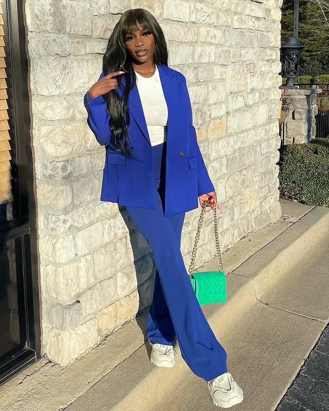 Aveloria Casual Solid Double Breasted Lapel Neck Blazer