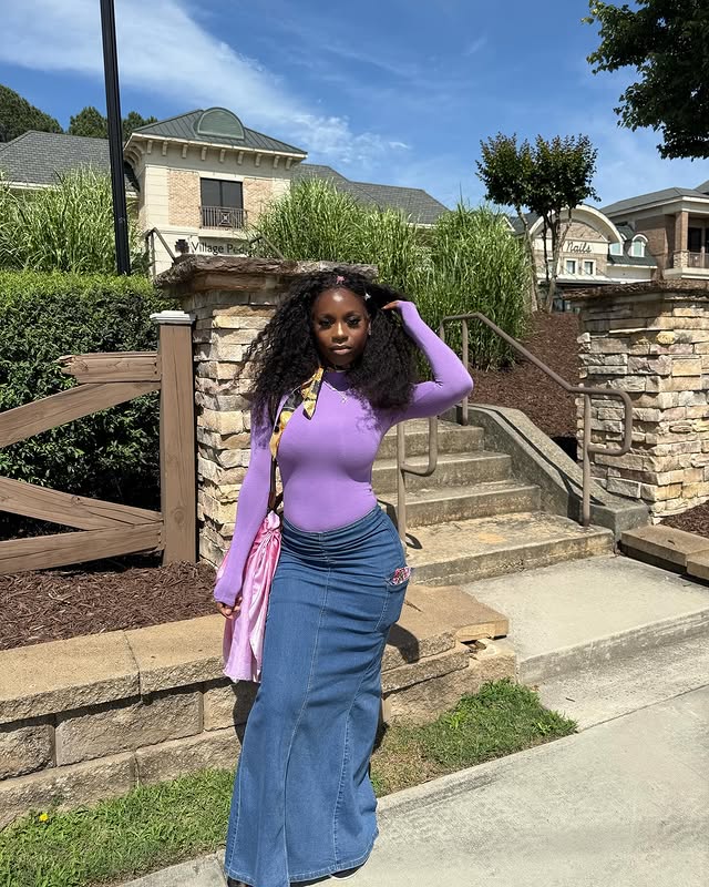 ICON Flap Pocket Mermaid Hem Denim Skirt