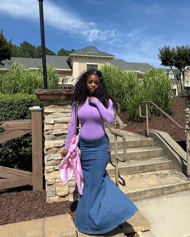 ICON Flap Pocket Mermaid Hem Denim Skirt