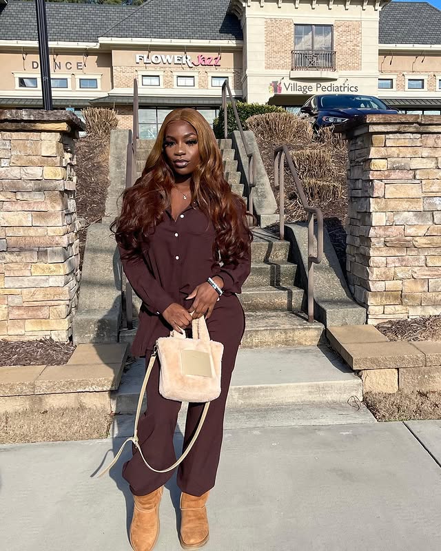 2-Piece Women’s Printed Long Sleeve Shirt Set – Airport & Vacation Outfit